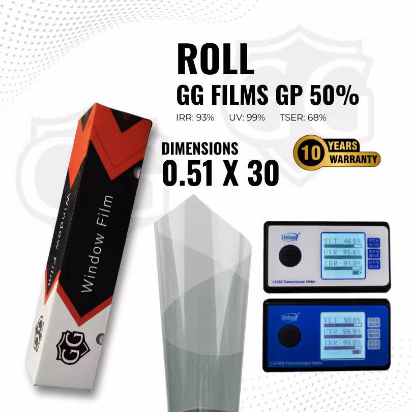 Керамично фолио GG Films GP50 – цяла ролка, 50% светлопропускливост, керамична серия. Размер на ролка 0.51 х 30 метра