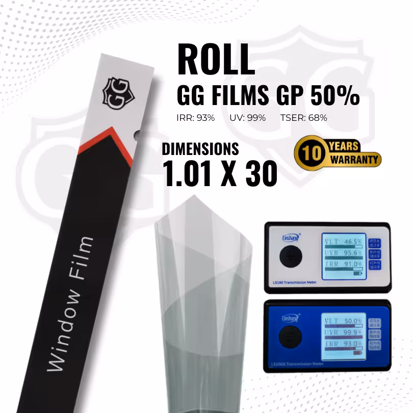 Керамично фолио GG Films GP50 – цяла ролка, 50% светлопропускливост, керамична серия. Размер на ролка 1.01 х 30 метра